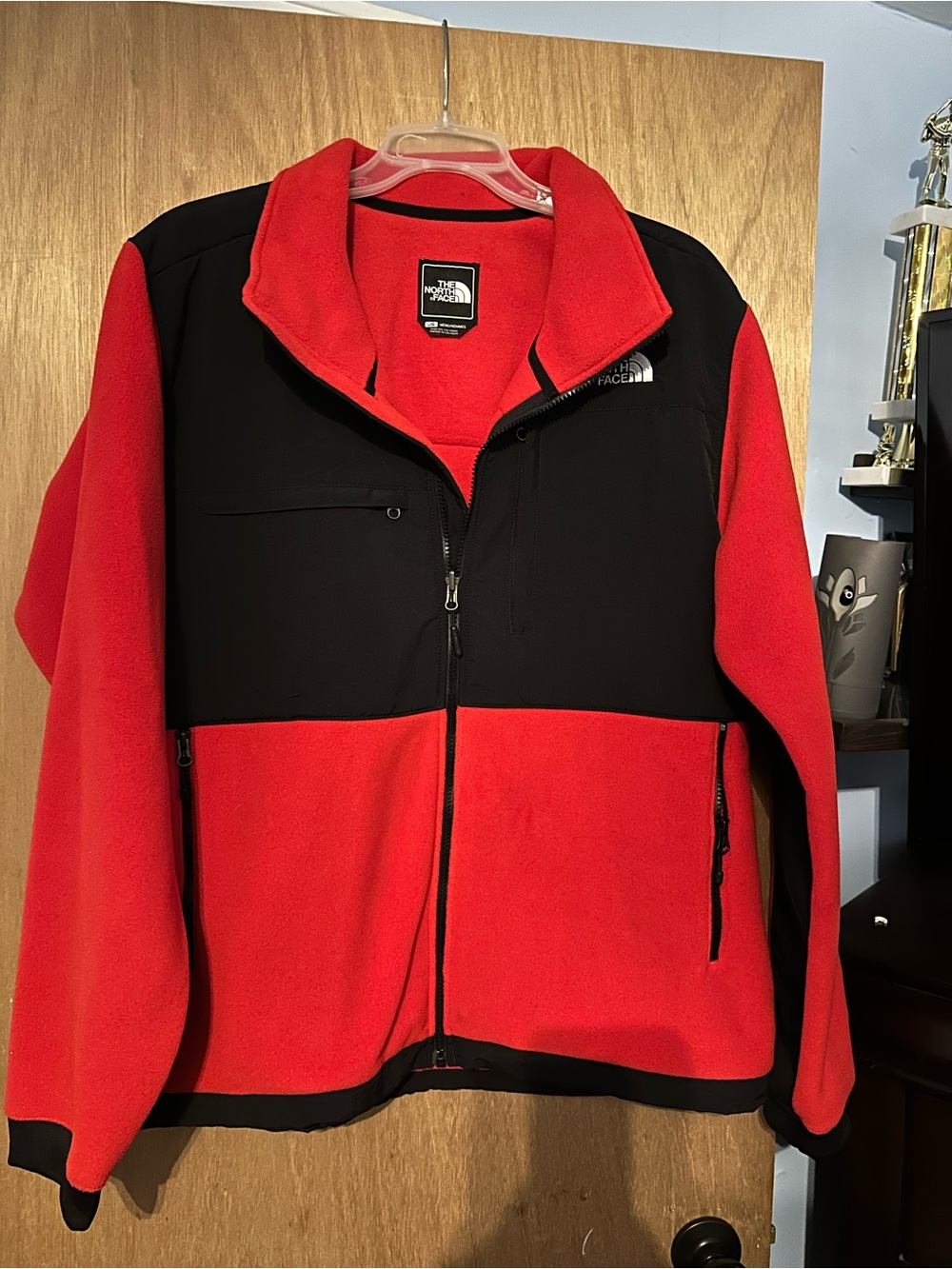 The North Face Red and Black Colorblock Fleece Jacket